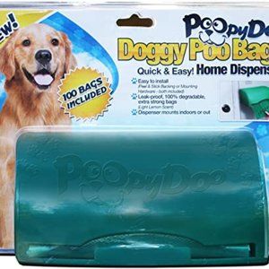 100 DEGRADABLE DOGGY POO BAGS & DISPENSER NEW